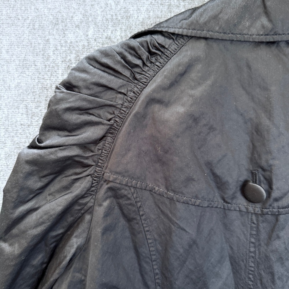 INC International Concepts Womens XL Black Ruched Sleeve Trench Coat Jacket - Picture 10 of 16
